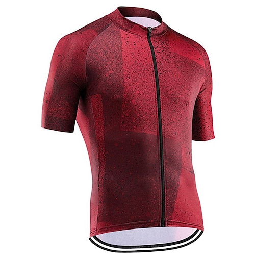 

21Grams Men's Cycling Jersey Short Sleeve Bike Top with 3 Rear Pockets Mountain Bike MTB Road Bike Cycling Breathable Quick Dry Moisture Wicking Reflective Strips Burgundy Polyester Spandex Sports