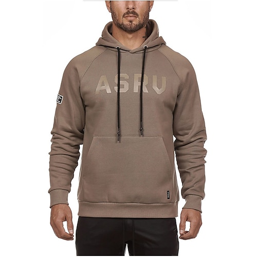 

Men's Pullover Hoodie Sweatshirt Army Green Khaki Dark Gray Gray White Hooded Graphic Letter Camo / Camouflage Lace up Casual Daily Holiday Sportswear Casual Big and Tall Spring Fall Clothing