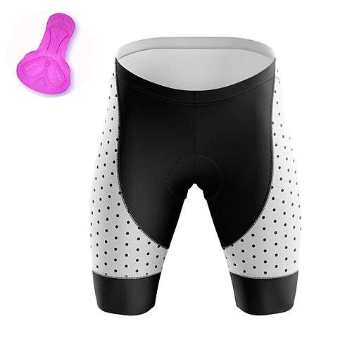 

21Grams Women's Bike Shorts Cycling Padded Shorts Bike Padded Shorts / Chamois Mountain Bike MTB Road Bike Cycling Sports Polka Dot 3D Pad Cycling Breathable Quick Dry White Polyester Spandex