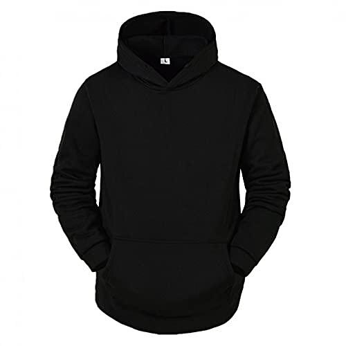 

Men's Casual Hooded T-Shirts - Fashion Short Sleeve Solid Color Pullover Top Summer Blouse Black