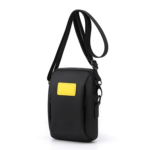 

Men's Mobile Phone Bag Nylon Zipper Solid Color Daily Black Gray Dark Blue