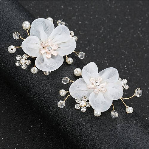 

Flowers Headdress Headpiece Alloy Wedding Special Occasion Wedding With Imitation Pearl Headpiece Headwear / Hair Clip