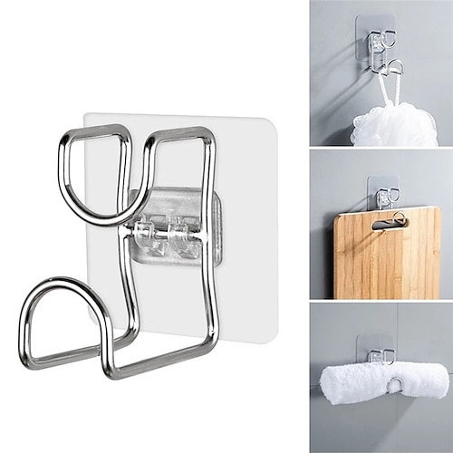 

Stainless Steel Washbasin Rack Saving Space Wall-Mounted Bathroom Basin Hooks Storage Racks Dropshipping Hooks For Hanging