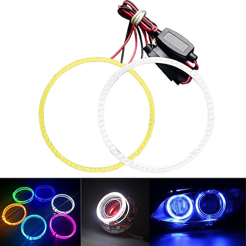 

2PCS Car Angel Eyes Led 60/70/80/90/100/110/120MM COB Halo Ring Led for E46 E60 Headlight DRL Daytime Running Light Angel Eye 12V