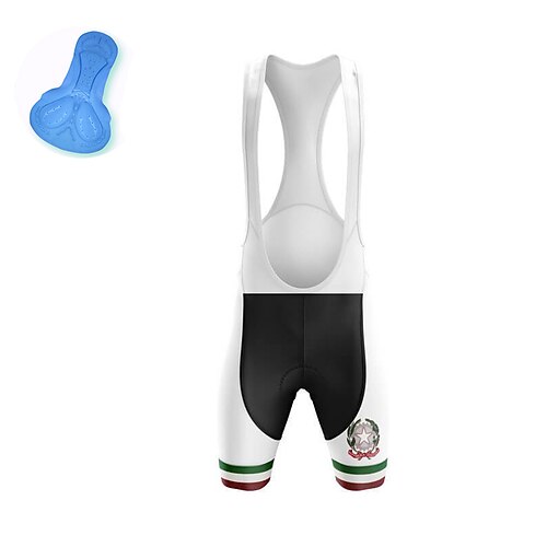 

21Grams Men's Cycling Bib Shorts Bike Bib Shorts Mountain Bike MTB Road Bike Cycling Sports Italy 3D Pad Cycling Breathable Quick Dry White Polyester Spandex Clothing Apparel Bike Wear / Stretchy
