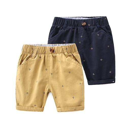 

Barn Gutt Shorts Grafisk Aktiv Avslappet Bomull 2-6 år Vår Kakifarget Dusty Blue