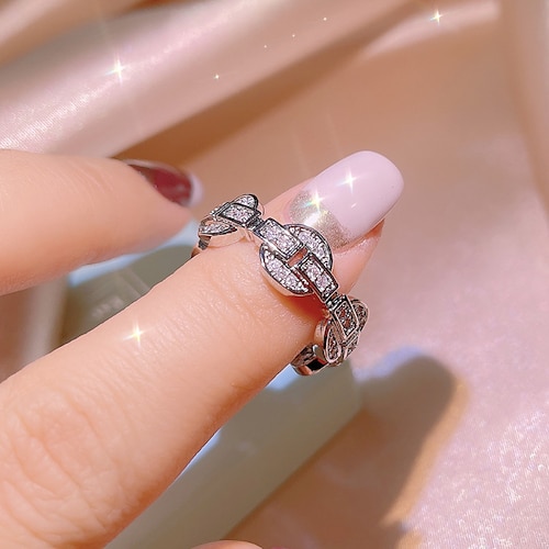 

Femme Bague / Anneaux Mariage Géométrique Argent Laiton bisous bisous Mode Elégant Vacances 1 pc Zircon cubique