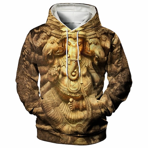 

Homme Sweat à capuche Orange Capuche Graphic Casual du quotidien Fin de semaine 3D effet Grande Taille Casual Printemps Automne hiver Vêtement Tenue Pulls Capuche Pulls molletonnés manche longue