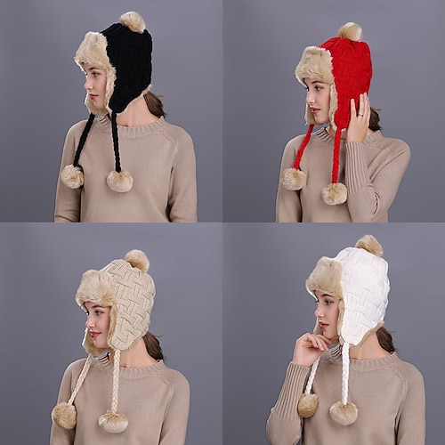 

Women's Slouchy Beanie Hat Outdoor Daily Holiday Solid / Plain Color Knitting Casual Casual / Daily 1 pcs