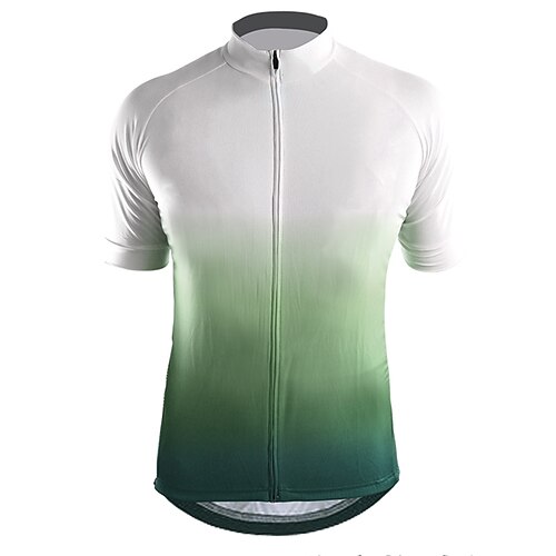 

21Grams Men's Cycling Jersey Short Sleeve Bike Top with 3 Rear Pockets Mountain Bike MTB Road Bike Cycling Breathable Quick Dry Moisture Wicking Reflective Strips Green Purple Red Gradient Polyester
