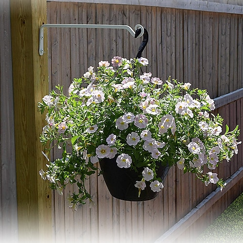 

15 Inch Outdoor Iron Wall Flower Basket Flower Pot Hanging Plant Support Wall Lamp Hook Straight Bird Feeder Hook
