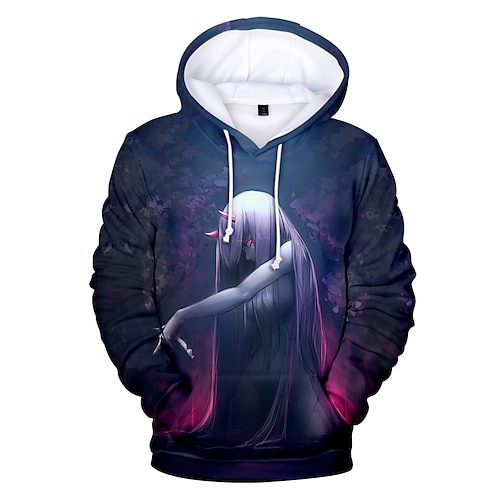 

Inspired by Darling in the Franxx Zero Two 02 Hoodie Cartoon Manga Anime Harajuku Graphic Kawaii Hoodie For Men's Women's Unisex Adults' 3D Print 100% Polyester