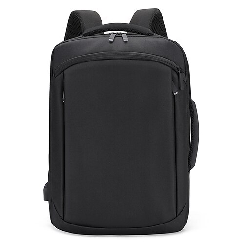 

Men's Functional Backpack Oxford Cloth Solid Color Large Capacity Zipper Traveling Office & Career Black