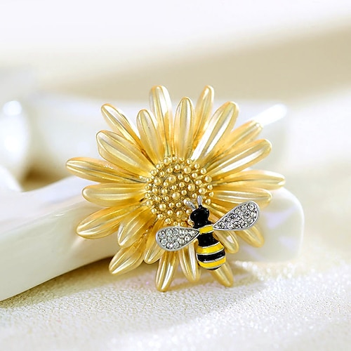 

Women's Brooches Classic Flower Bee Stylish Artistic Trendy Cute Sweet Brooch Jewelry Light Pink Yellow For Party School Gift Daily Festival