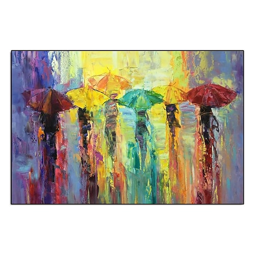 

Oil Painting Handmade Hand Painted Wall Art Modern Impression Rain Landscape Home Decoration Decor Rolled Canvas No Frame Unstretched