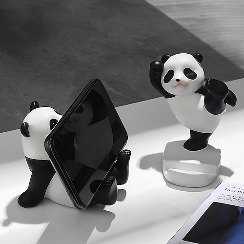 

cute panda desktop mobile phone stand office good things recommended creative decoration small ornaments new year's birthday gift