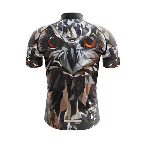 

21Grams Men's Cycling Jersey Short Sleeve Bike Top with 3 Rear Pockets Mountain Bike MTB Road Bike Cycling Breathable Quick Dry Moisture Wicking Reflective Strips Brown Animal 3D Polyester Spandex