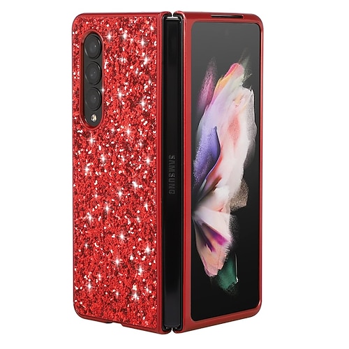 

Phone Case For Samsung Galaxy Full Body Case Z Fold 3 Glitter Shine Dustproof Shockproof Glitter Shine TPU PU Leather