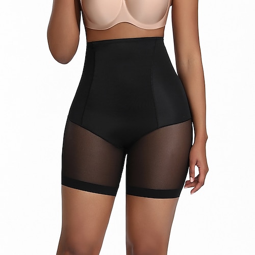 

Women's Shapewear Casual / Sporty Shorts Patchwork Short Pants Weekend Yoga Stretchy Solid Colored Tummy Control Butt Lift High Waist Skinny Black Beige S M L XL XXL