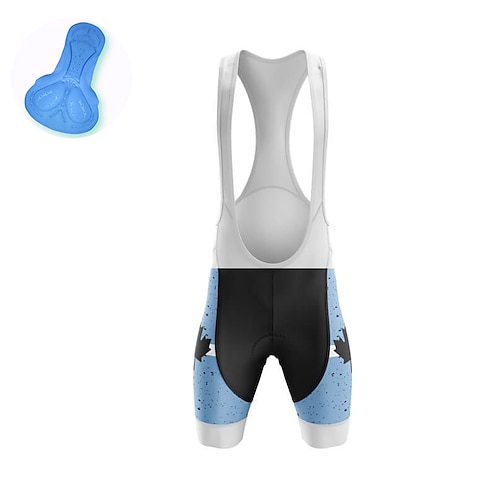 

21Grams Men's Cycling Bib Shorts Bike Bib Shorts Mountain Bike MTB Road Bike Cycling Sports Canada National Flag 3D Pad Cycling Breathable Quick Dry Sky Blue Polyester Spandex Clothing Apparel Bike