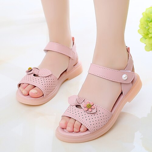 

Girls' Sandals Mary Jane Flower Girl Shoes Children's Day PU School Shoes Big Kids(7years ) Daily Festival Walking Shoes Butterfly White Purple Pink Fall Summer