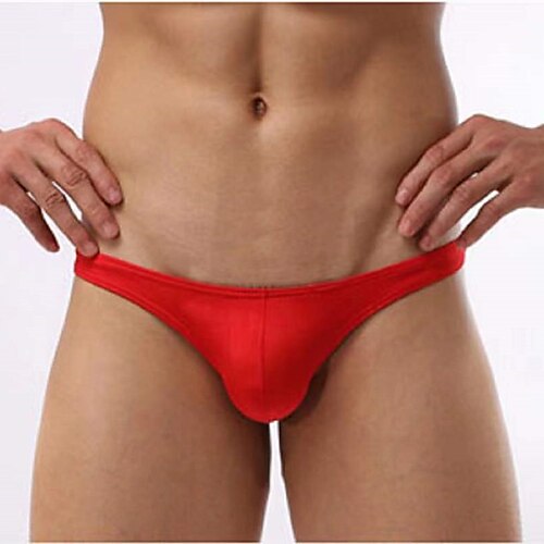 

Men's Simple Ultra-Low Waist Briefs Underwear Solid Colored Stretchy Sexy Small Triangle Half-pack Hip Panties Super Sexy 1 PC Blue M