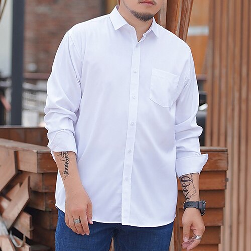 

camisa de los hombres de color sólido turndown street casual con botones de manga larga tops moda transpirable cómodo púrpura claro vino azul camisas de verano