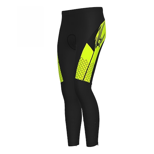 

21Grams Herre Sykkeltights Sykkel Bukser Strømpebukse Fjellsykling Veisykling sport Grafisk Hold Varm 3D Pute Pustende Hurtigtørkende Grønn Gul Polyester Klær Sykkelklær / Elastisk / treningsklær