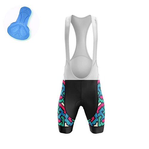 

21Grams Men's Cycling Bib Shorts Bike Bib Shorts Mountain Bike MTB Road Bike Cycling Sports Graffiti 3D Pad Cycling Breathable Quick Dry Blue Polyester Spandex Clothing Apparel Bike Wear / Stretchy