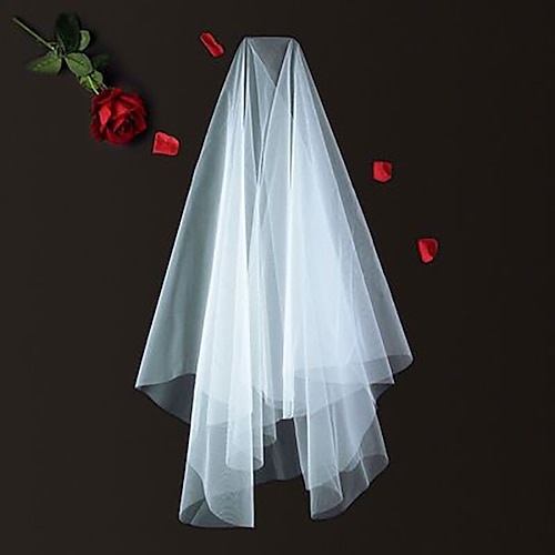 

One-tier Cute Wedding Veil Elbow Veils with Pure Color 59.06 in (150cm) Tulle