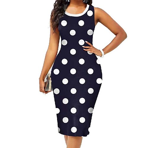 

Women's Sheath Dress Midi Dress Black Blue Pink Sleeveless Floral Print Spring Summer Crew Neck Modern 2022 S M L XL XXL 3XL