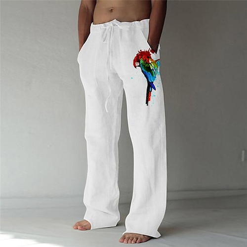 

Homme Pantalon pantalon été Pantalon de plage Conception de cordon élastique Poche avant Jambe droite Oiseau Imprimés Photos Doux Extérieur Casual du quotidien Pour les vacances Mode Vêtement de rue