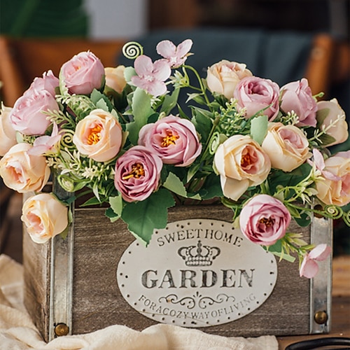 

Artificial Flowers Wedding Bridal Bouquet Home Decorations 10pcs