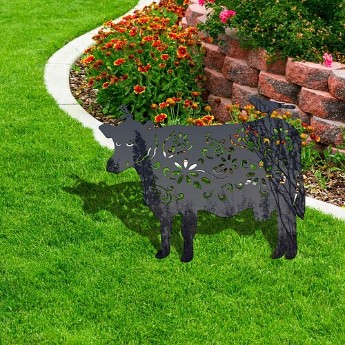 

Cow Garden Stacks Yard Art Acrylic Outdoor Lawn Garden Animal Decoration