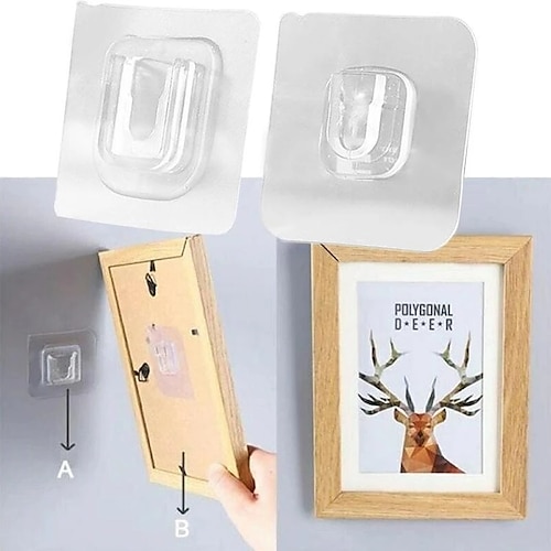 

6/12pcs Double Sided Adhesive Wall Hooks Wall Hanger Strong Transparent Suction Cup Sucker Hook Wall Storage Holder Kitchen Bathroom