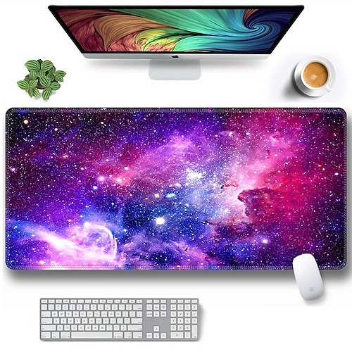 

Large Mouse Pad Full Desk Extended Gaming Mouse Pad 35 X 15 Waterproof Desk Mat with Stitched Edges Non-Slip Laptop Computer Keyboard Mousepad for Office and Home Galaxy Design