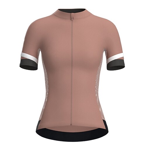 

21Grams Women's Cycling Jersey Short Sleeve Bike Top with 3 Rear Pockets Mountain Bike MTB Road Bike Cycling Breathable Quick Dry Moisture Wicking Reflective Strips Coffee Stripes Polyester Spandex