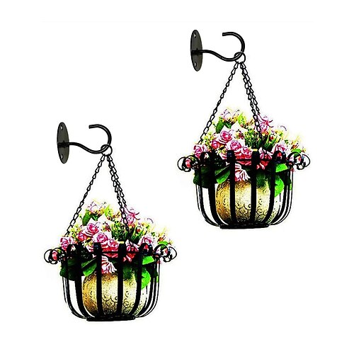 

2PCS Hanging Plant Bracket Wall Hook Hangers Window for Plants Outdoor or Indoor Decor Bird Feeder with Screws