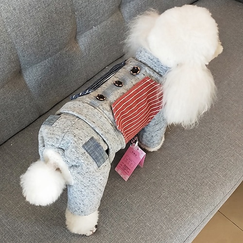 

Dog Cotton Vest Winter Clothing New Leisure Fake Two-piece Thickened Warm Four-legged Pet Dog Cotton Coat