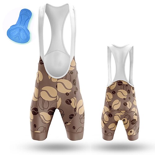

21Grams Men's Cycling Bib Shorts Bike Bib Shorts Mountain Bike MTB Road Bike Cycling Sports Graphic 3D Pad Cycling Breathable Quick Dry Brown Polyester Spandex Clothing Apparel Bike Wear / Stretchy
