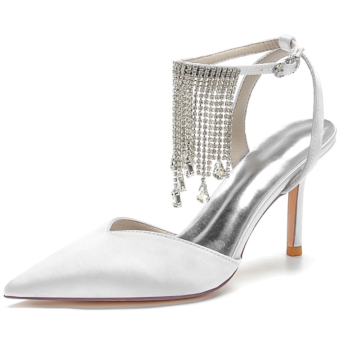 

Mulheres Sapatos De Casamento Sapatos de vestir Sandálias de tira de tornozelo Casamento Saltos de casamento Sandálias de casamento Sapatos de noiva Verão Pedrarias Gliter com Brilho Mocassim Salto
