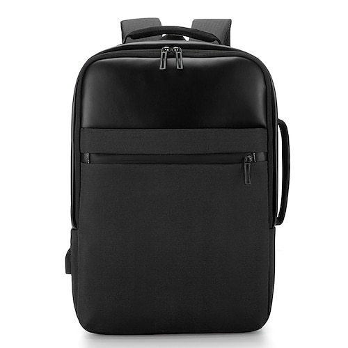 

Men's Functional Backpack Oxford Cloth Solid Color Large Capacity Zipper Traveling Office & Career Blue Black Brown