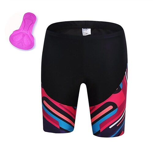 

21Grams Women's Bike Shorts Cycling Shorts Bike Padded Shorts / Chamois Mountain Bike MTB Road Bike Cycling Sports Stripes 3D Pad Cycling Breathable Quick Dry Red Blue Polyester Spandex Clothing