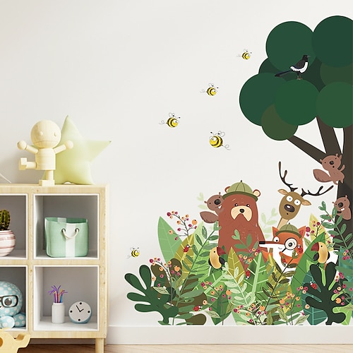 

Animals Floral & Plants Wall Stickers Bedroom Kids Room & Kindergarten Pre-pasted PVC Home Decoration Wall Decal 1pc