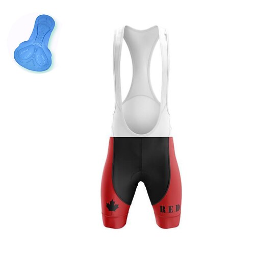 

21Grams Men's Cycling Bib Shorts Bike Bib Shorts Mountain Bike MTB Road Bike Cycling Sports Canada 3D Pad Cycling Breathable Quick Dry Red Polyester Spandex Clothing Apparel Bike Wear / Stretchy
