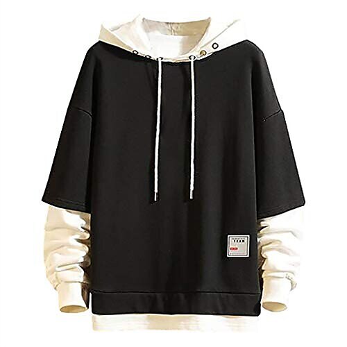

Men's Hoodie Red Gray Black Hooded Splicing Sports & Outdoor Streetwear Cool Sportswear Hip Hop Winter Spring & Fall Clothing Apparel Hoodies Sweatshirts Long Sleeve