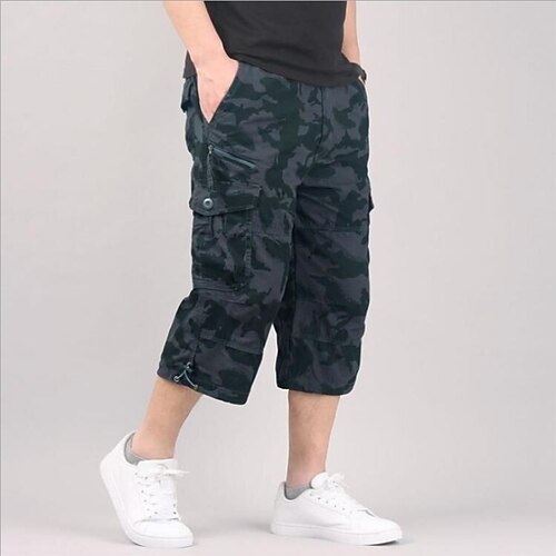 

Men's Cargo Shorts Hiking Shorts Military Summer Outdoor Ripstop Breathable Quick Dry Lightweight Capri Pants ArmyGreen Black camouflage Work Camping / Hiking / Caving 4XL 5XL XL L 3XL