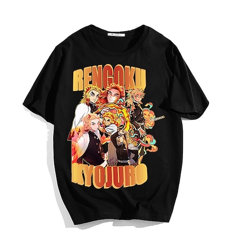 

Demon Slayer: Kimetsu no Yaiba Rengoku Kyoujurou Maglietta Anime Cartone animato Manga Harajuku Grafica Kawaii Maglietta Per Per uomo Per donna Unisex Per adulto Stampa a caldo 100% poliestere