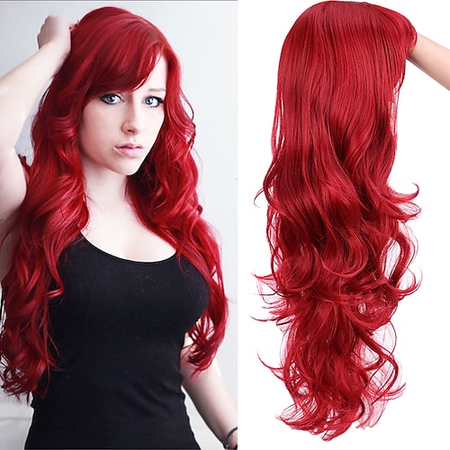 

Synthetic Wig Wavy Asymmetrical Wig Long A16 Synthetic Hair Women's Soft Party Easy to Carry Blonde Red Black