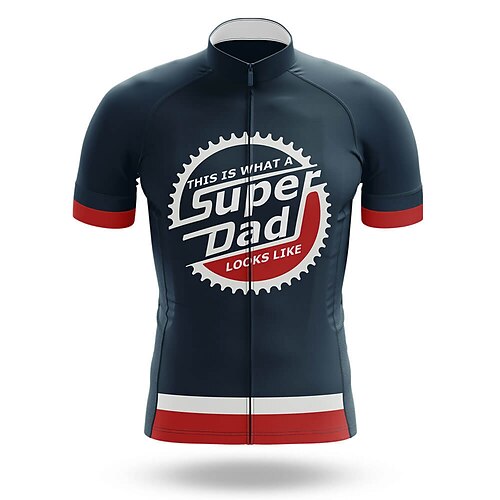 

21Grams Men's Cycling Jersey Short Sleeve Bike Top with 3 Rear Pockets Mountain Bike MTB Road Bike Cycling Breathable Quick Dry Moisture Wicking Reflective Strips Dark Navy Gear Polyester Spandex